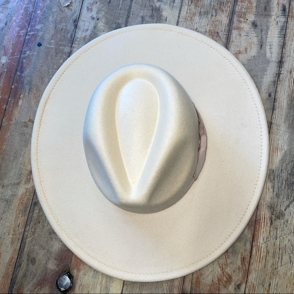 Wide Western boho rancher stiff brim Fedo… main image 7